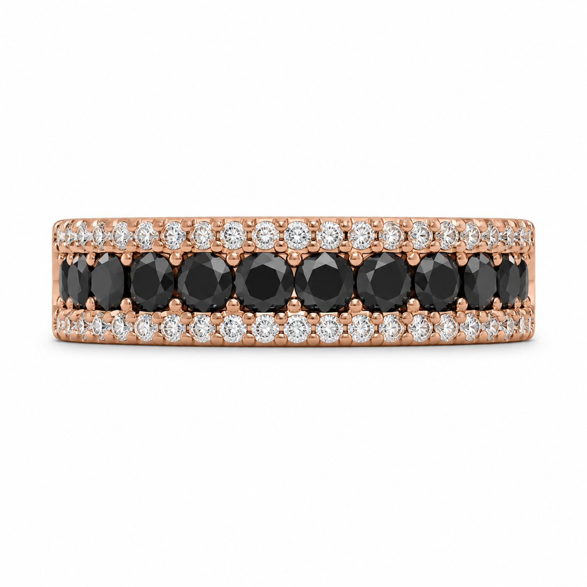 Reverra 14K Gold Black Lab Grown Diamond Half Eternity Ring for Women, CTTW-0.55