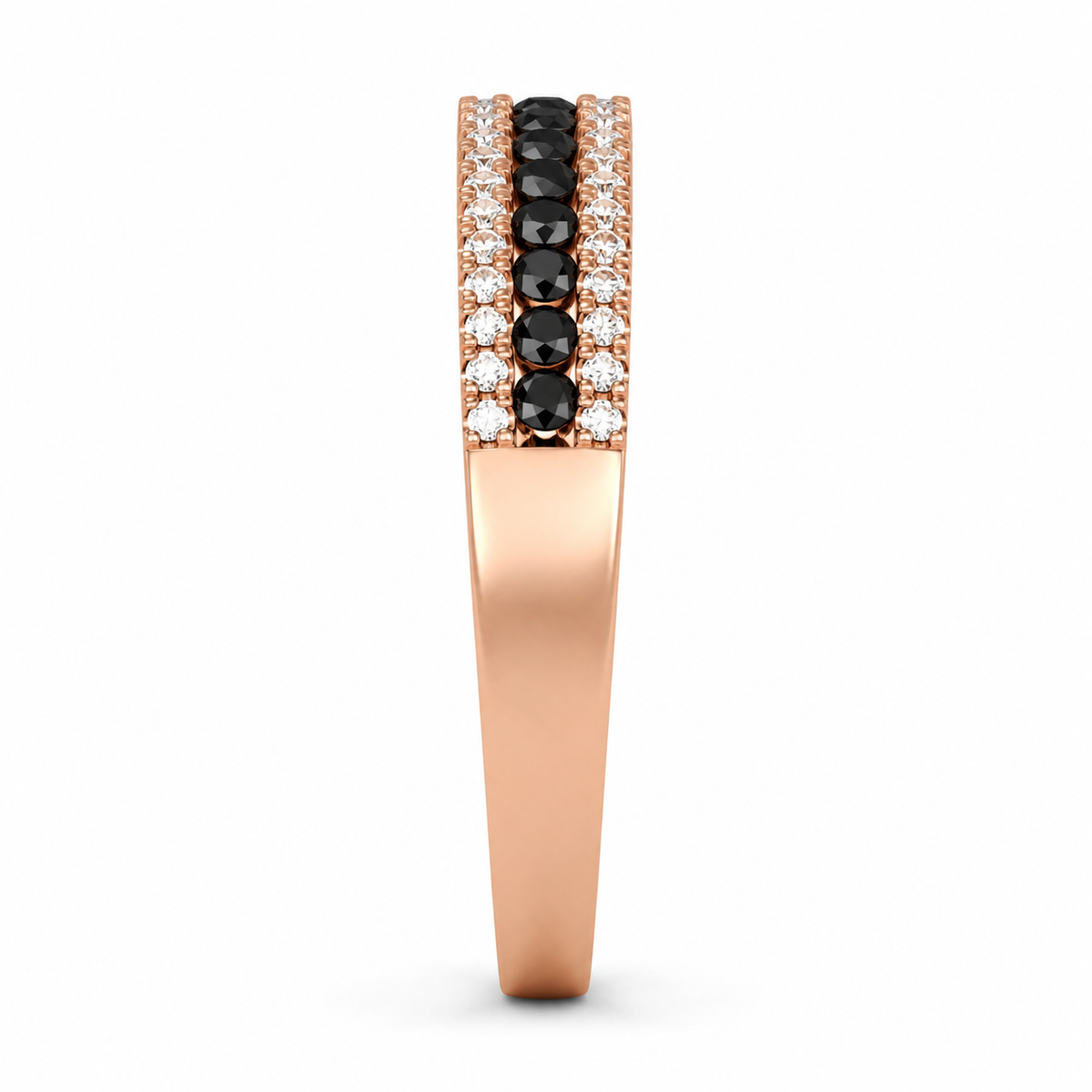 Reverra 14K Gold Black Lab Grown Diamond Half Eternity Ring for Women, CTTW-0.55