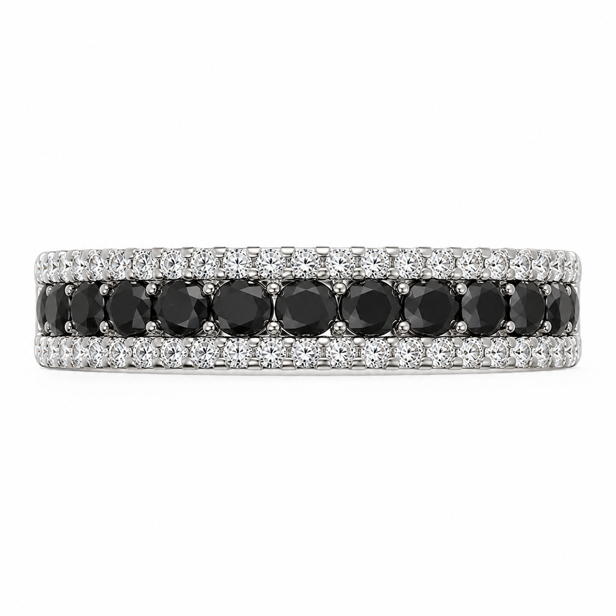 Reverra 14K Gold Black Lab Grown Diamond Half Eternity Ring for Women, CTTW-0.55