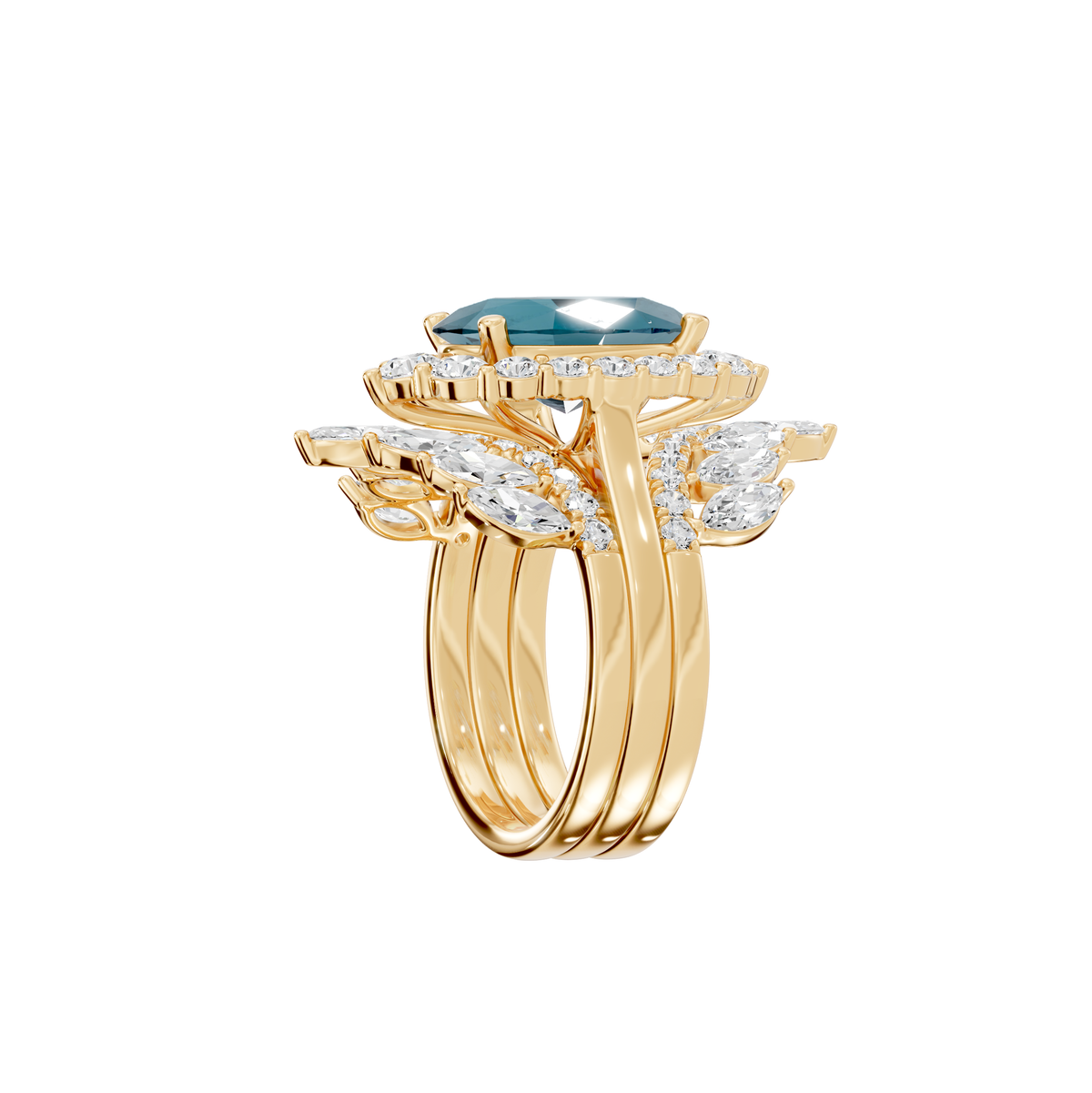 Reverra 14K Gold Oval Lab Grown Diamond Isabella Engagement Ring, CTTW-7.14