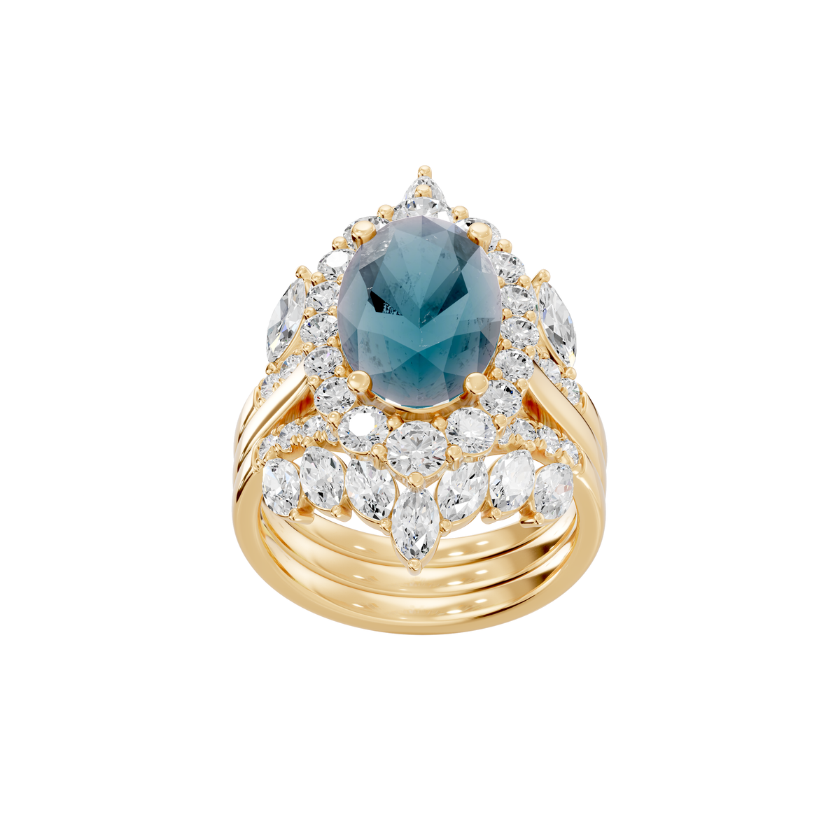 Reverra 14K Gold Oval Lab Grown Diamond Isabella Engagement Ring, CTTW-7.14