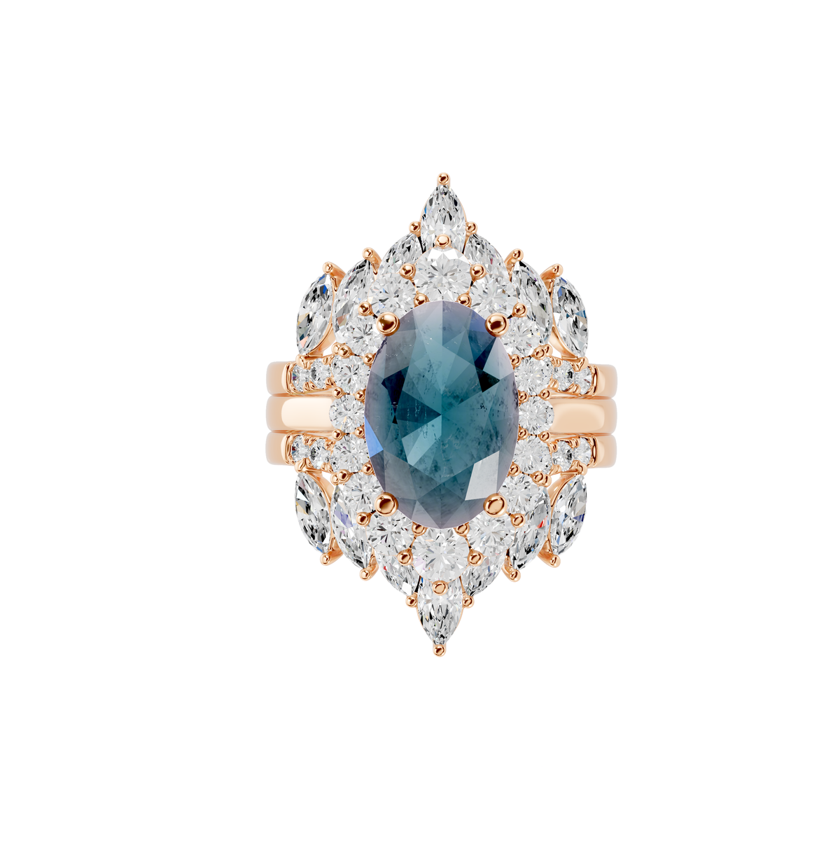 Reverra 14K Gold Oval Lab Grown Diamond Isabella Engagement Ring, CTTW-7.14