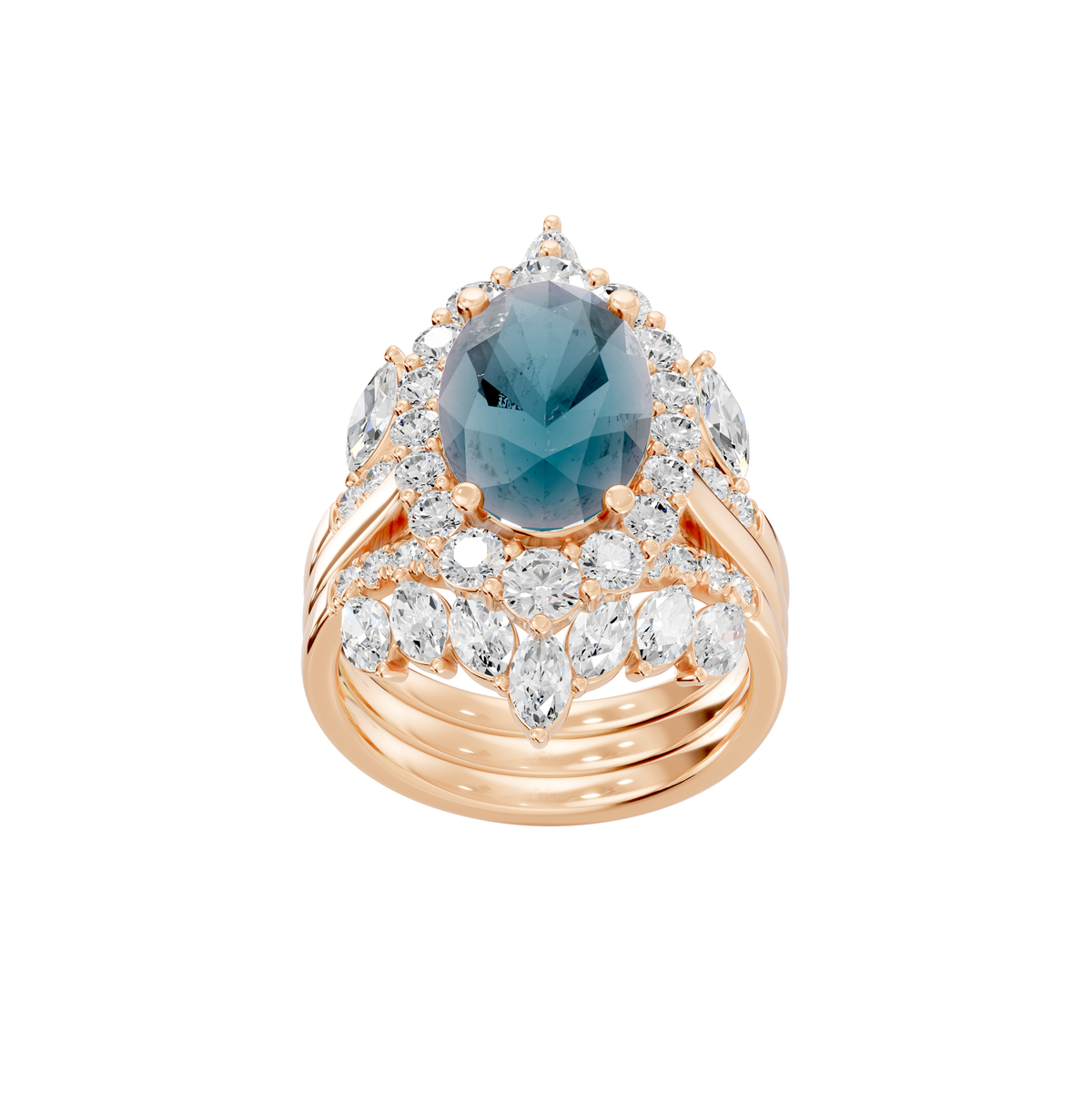 Reverra 14K Gold Oval Lab Grown Diamond Isabella Engagement Ring, CTTW-7.14