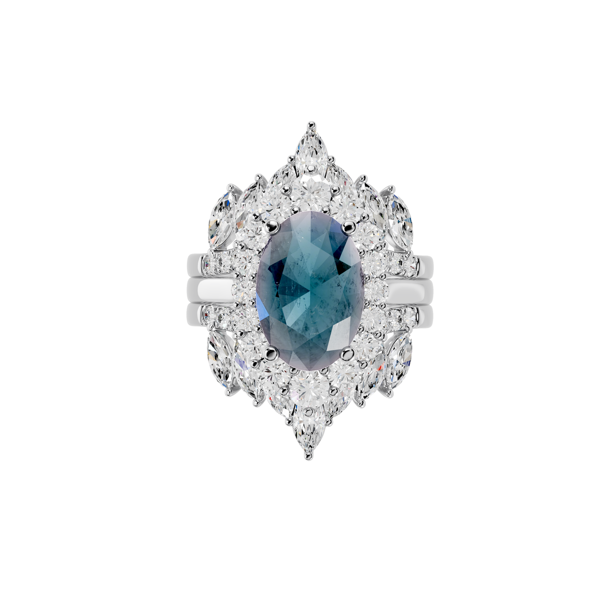 Reverra 14K Gold Oval Lab Grown Diamond Isabella Engagement Ring, CTTW-7.14