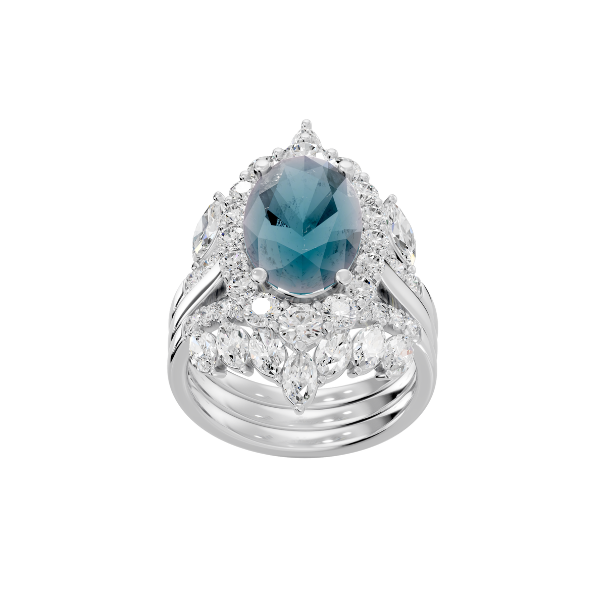 Reverra 14K Gold Oval Lab Grown Diamond Isabella Engagement Ring, CTTW-7.14