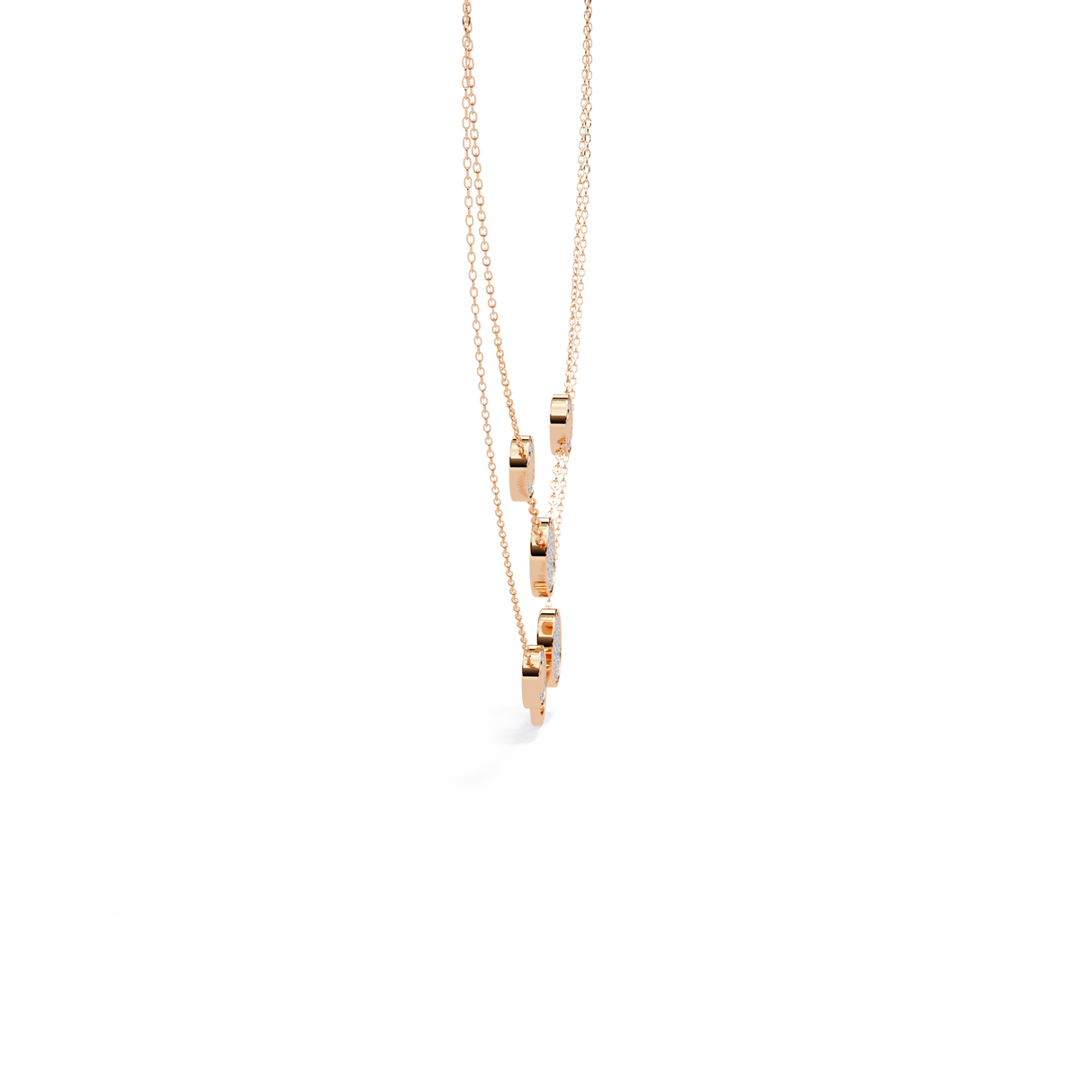 Reverra 14K Diamond Circle Layered Necklace, CTTW-0.44
