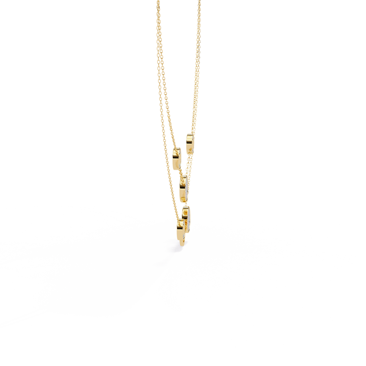 Reverra 14K Diamond Circle Layered Necklace, CTTW-0.44