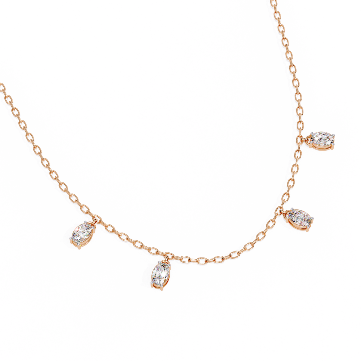 Reverra 14K Marquise Diamond Fashion Necklace, CTTW-1.45