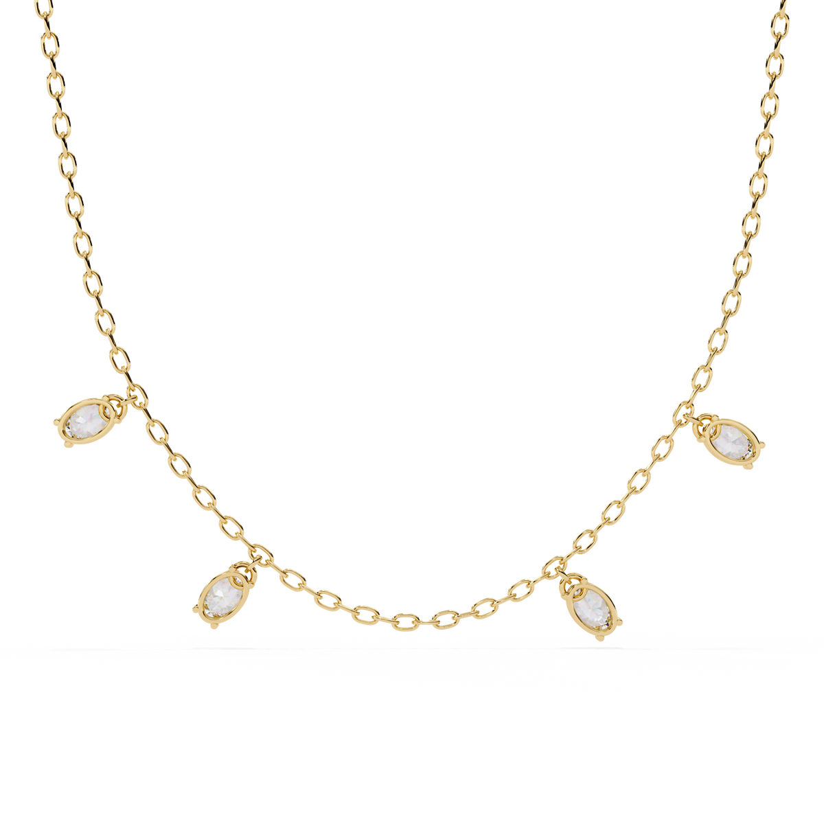 Reverra 14K Marquise Diamond Fashion Necklace, CTTW-1.45