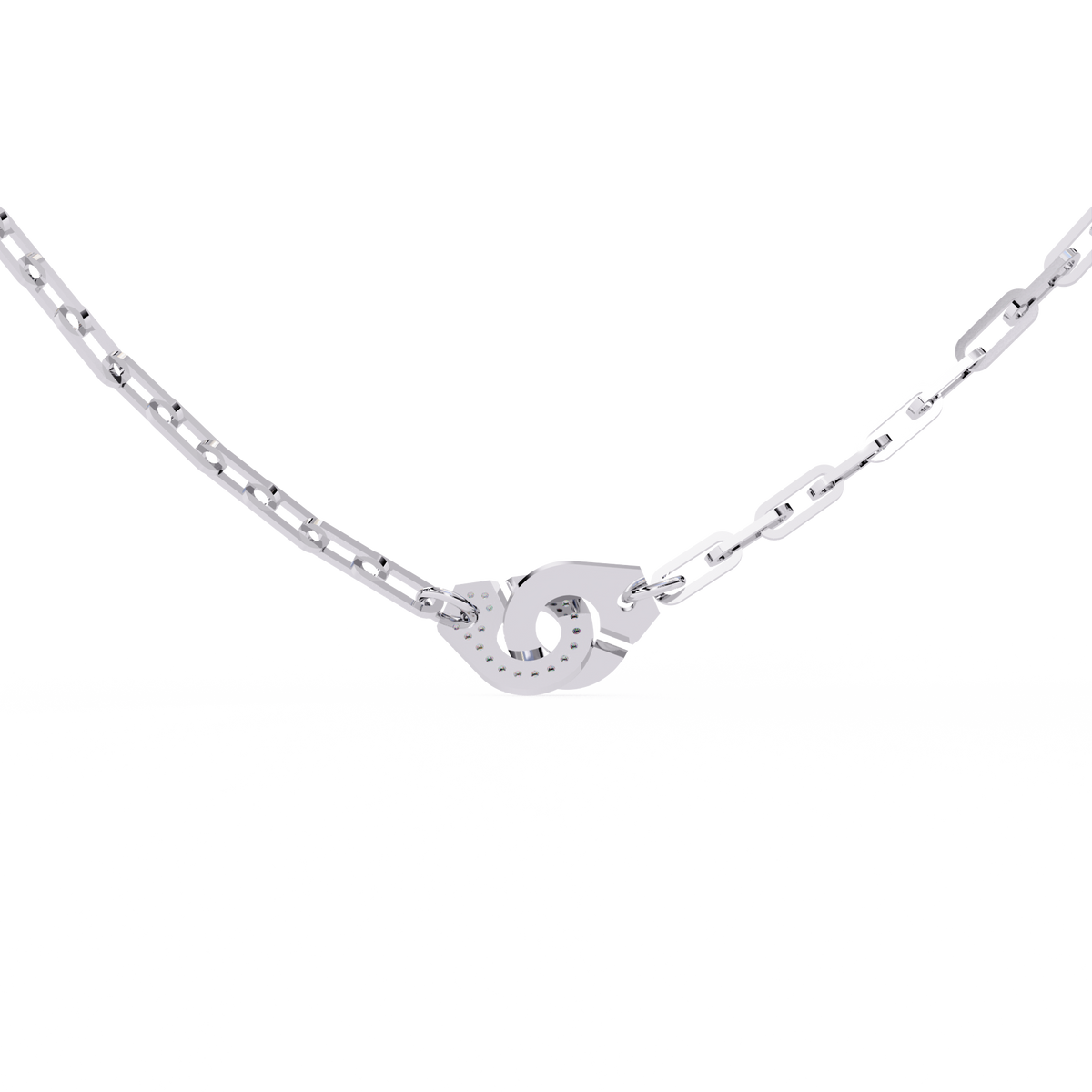 Reverra 14K Diamond Link Fashion Necklace, CTTW-0.18