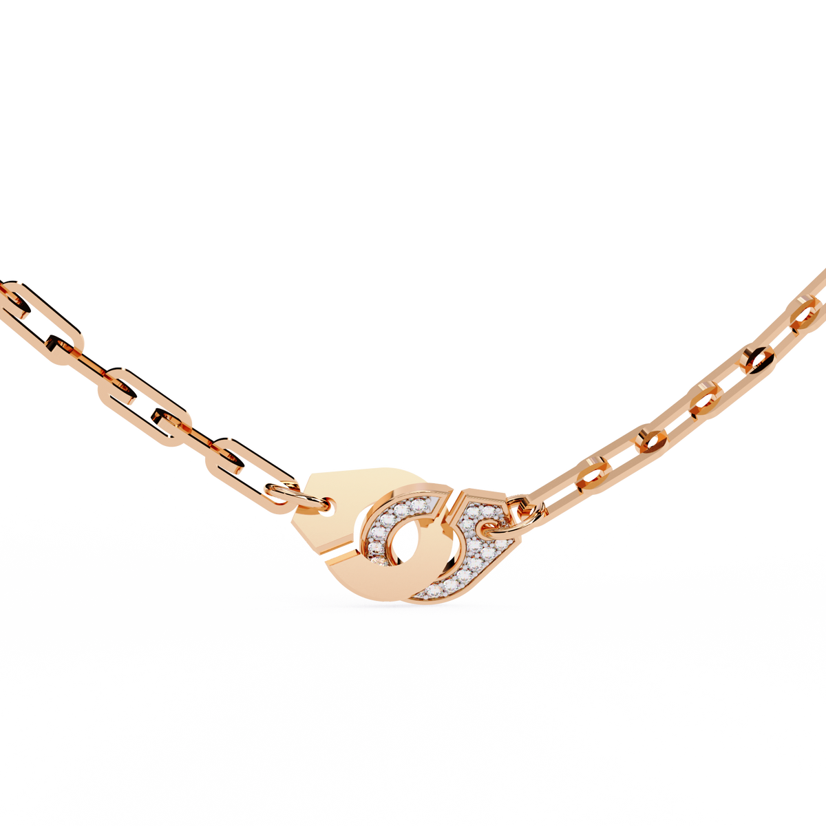 Reverra 14K Diamond Link Fashion Necklace, CTTW-0.18