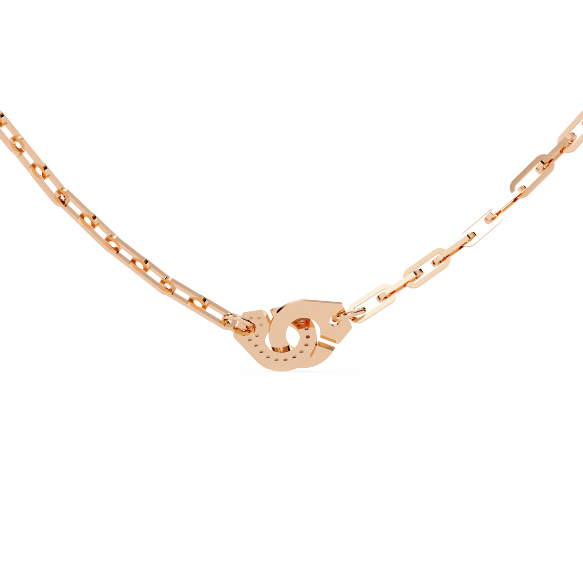 Reverra 14K Diamond Link Fashion Necklace, CTTW-0.18