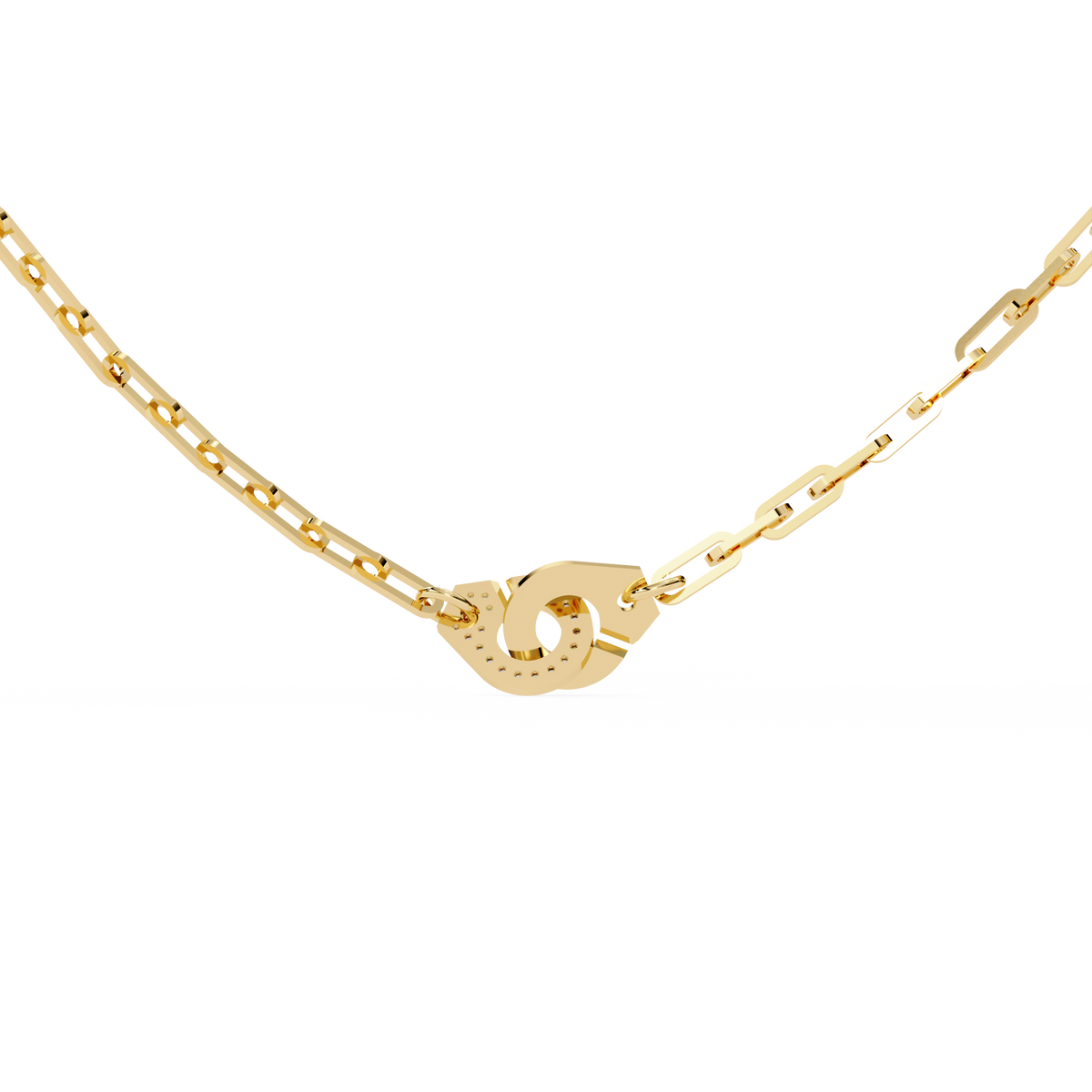 Reverra 14K Diamond Link Fashion Necklace, CTTW-0.18