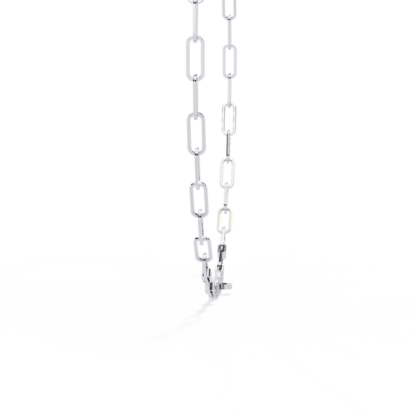 Reverra 14K Gold Round Lab Grown Diamond Paperclip Tennis Necklace for Women, CTTW-0.43