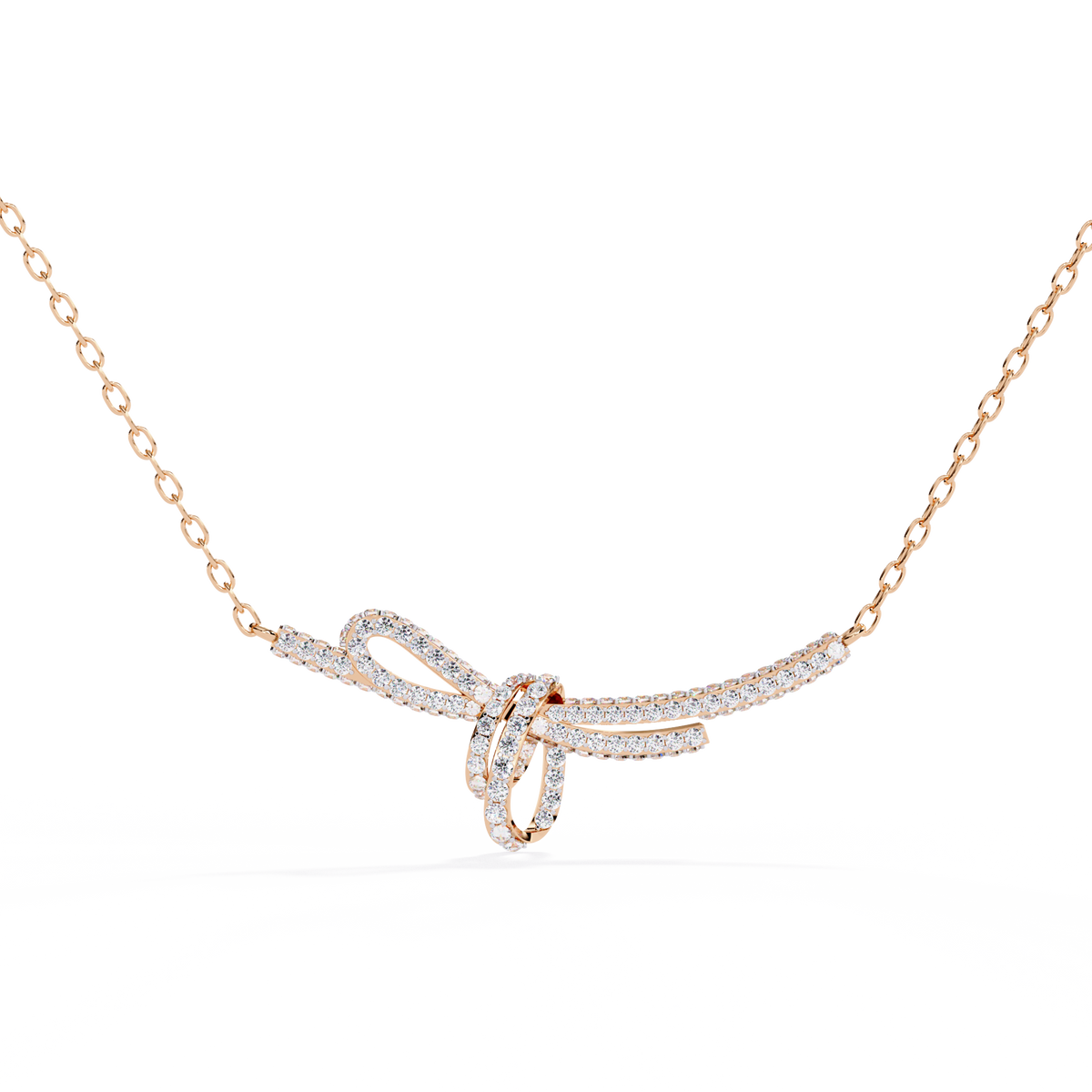 Reverra 14K Diamond Bow Fashion Necklace, CTTW-0.9