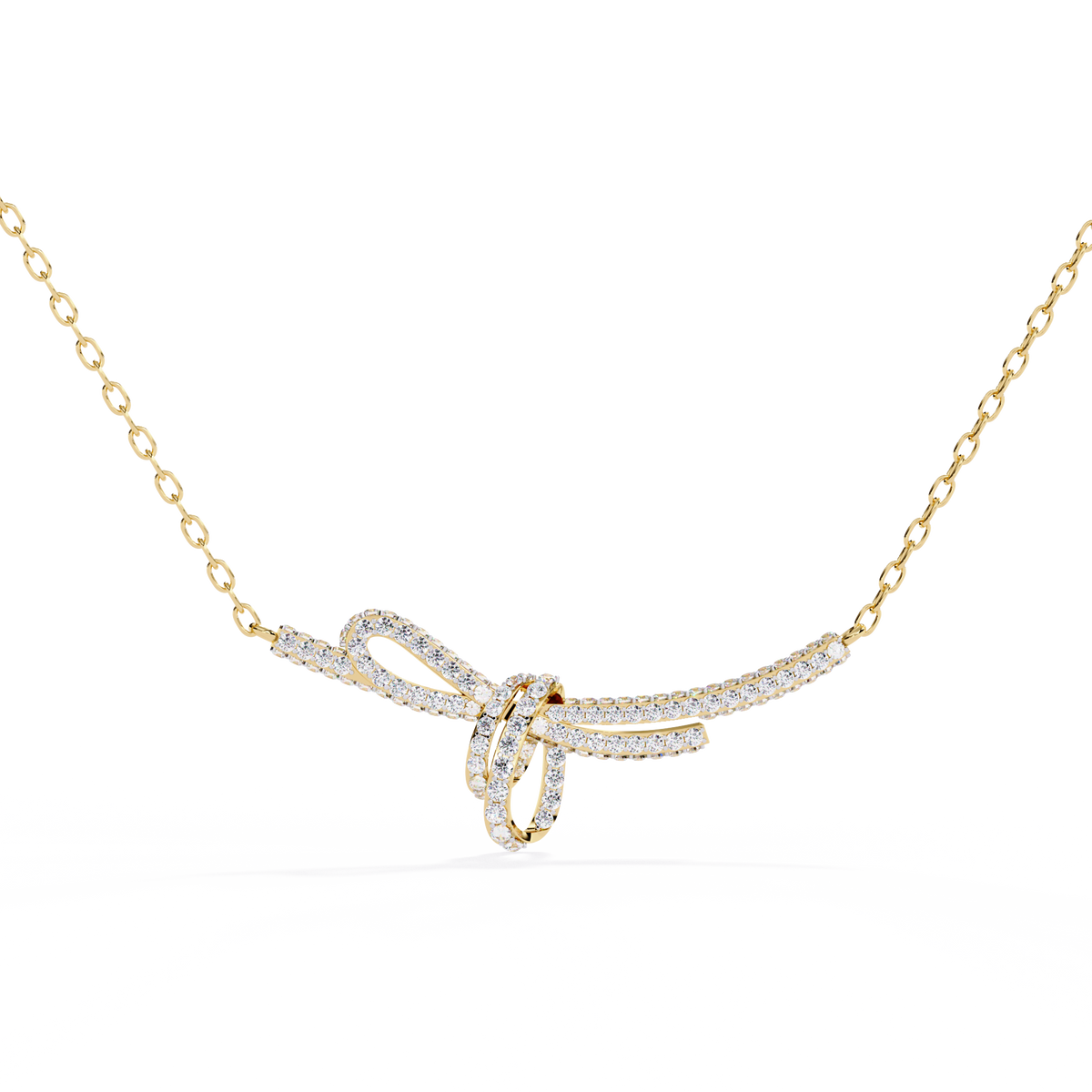 Reverra 14K Diamond Bow Fashion Necklace, CTTW-0.9