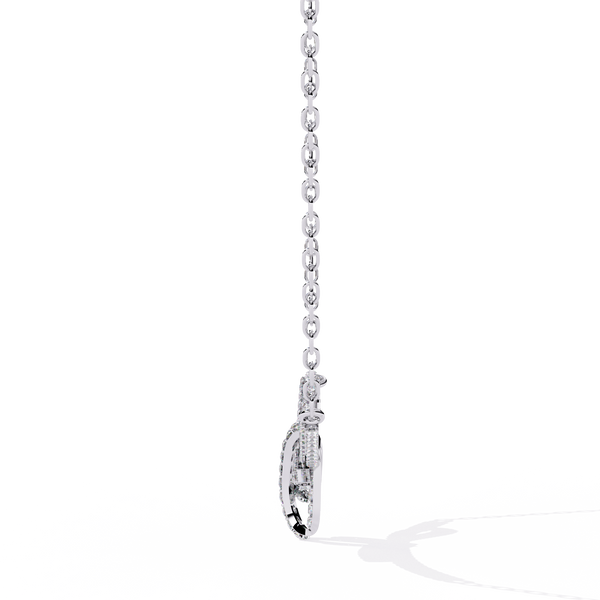 Reverra 14K Gold Round Lab Grown Diamond Bow Fashion Necklace for Women, CTTW-0.9