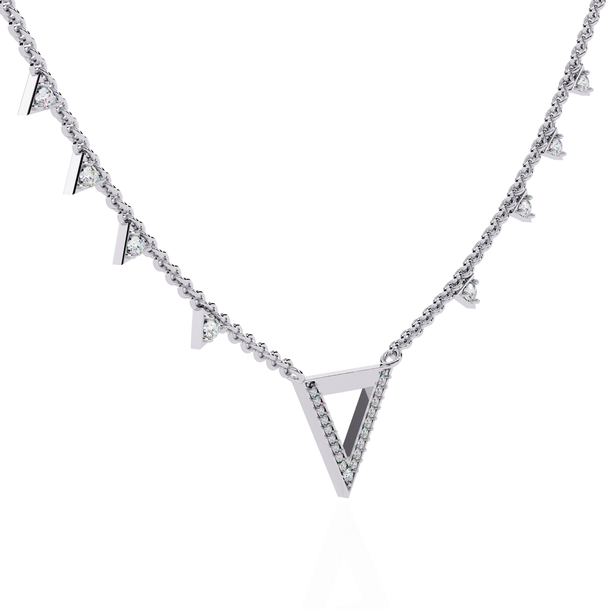 Reverra 14K Diamond V Motif Fashion Necklace, CTTW-0.34
