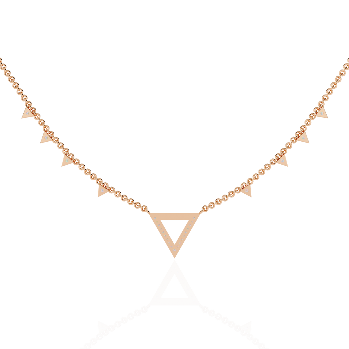 Reverra 14K Diamond V Motif Fashion Necklace, CTTW-0.34