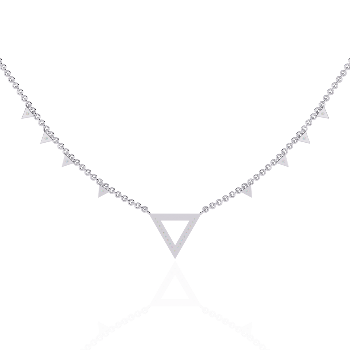 Reverra 14K Diamond V Motif Fashion Necklace, CTTW-0.34