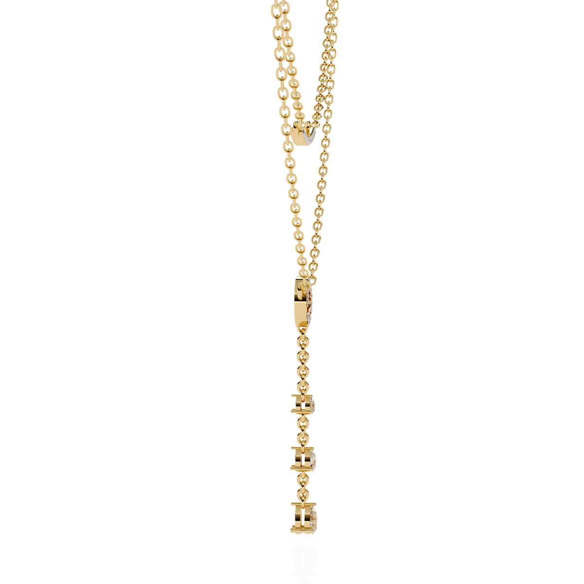 Reverra 14K Diamond Drop Layered Necklace, CTTW-0.49