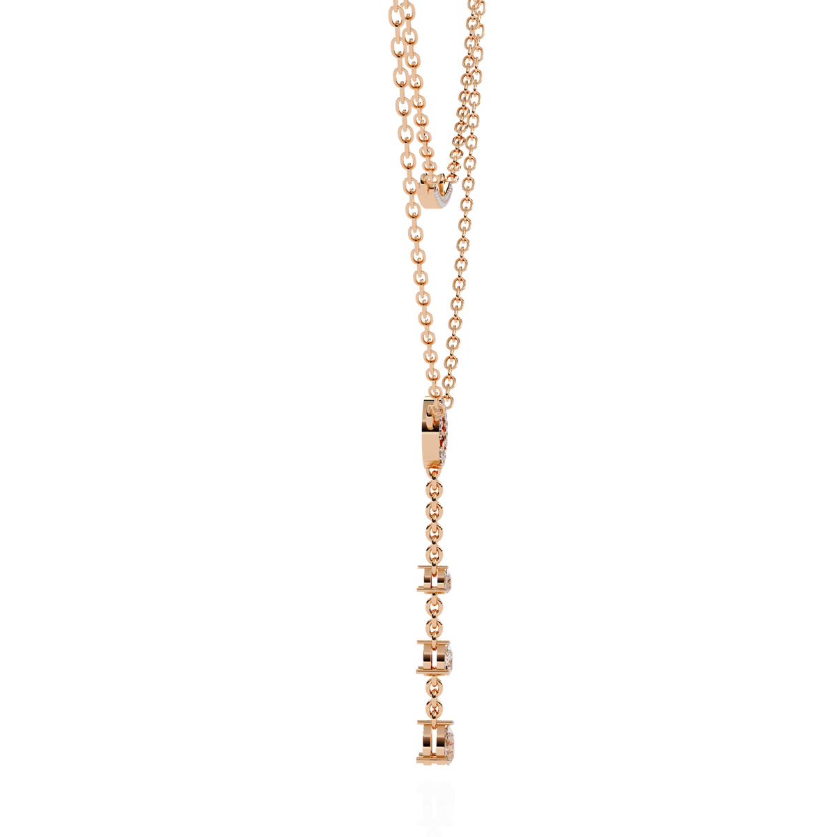 Reverra 14K Diamond Drop Layered Necklace, CTTW-0.49