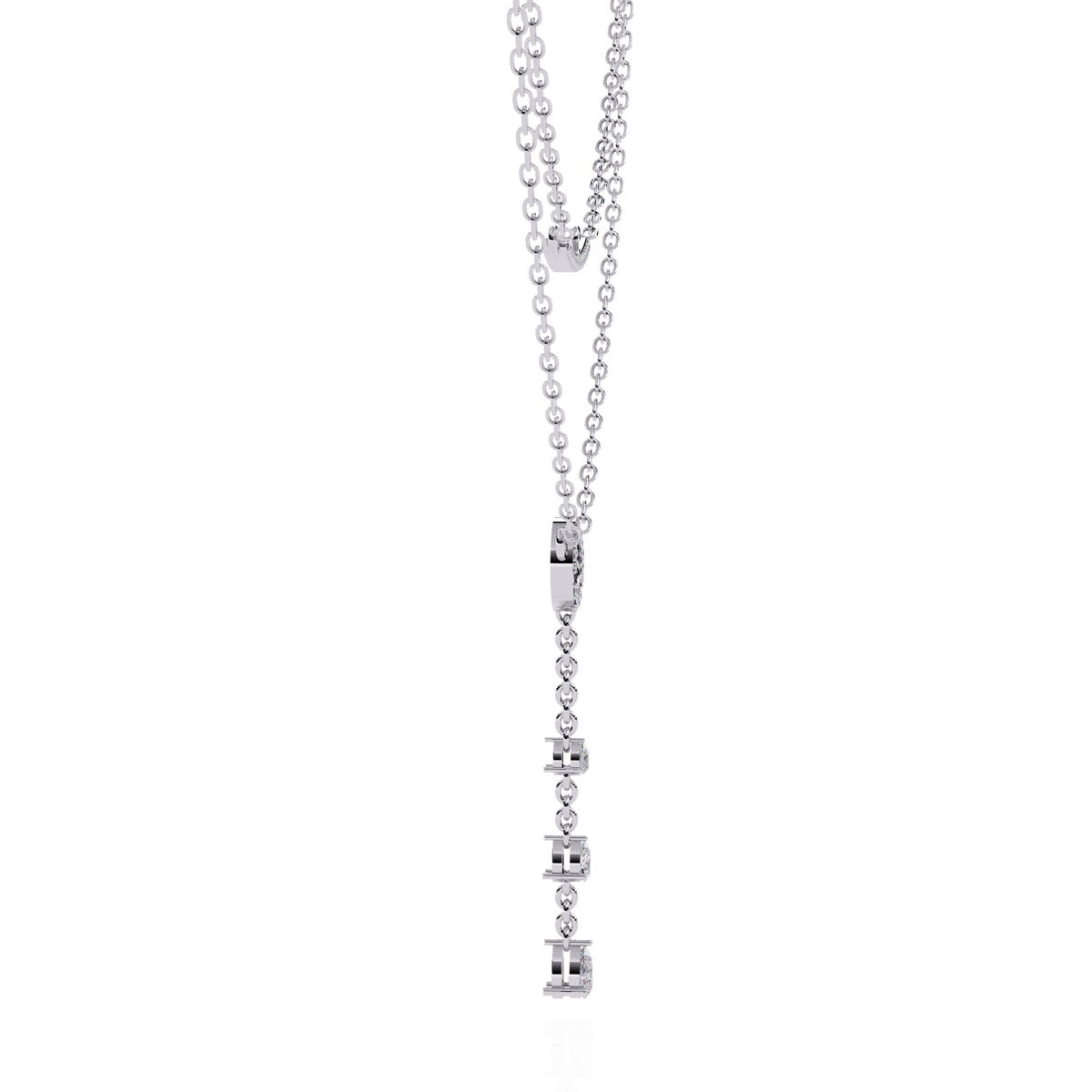 Reverra 14K Diamond Drop Layered Necklace, CTTW-0.49