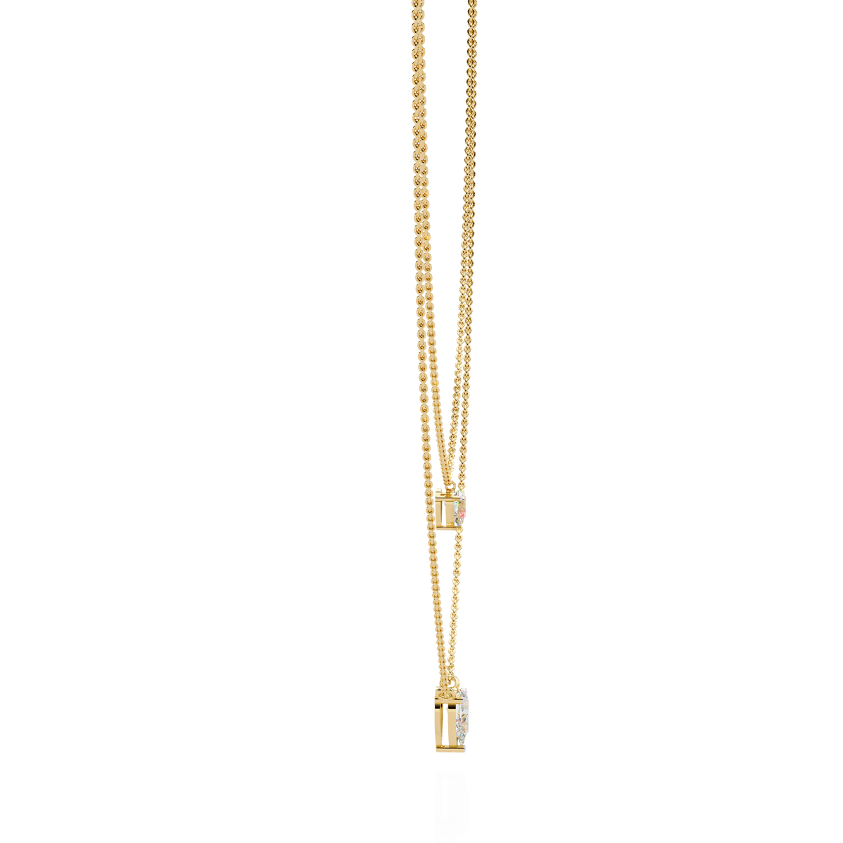 Reverra 14K Pear Diamond Layered Necklace, CTTW-1.46