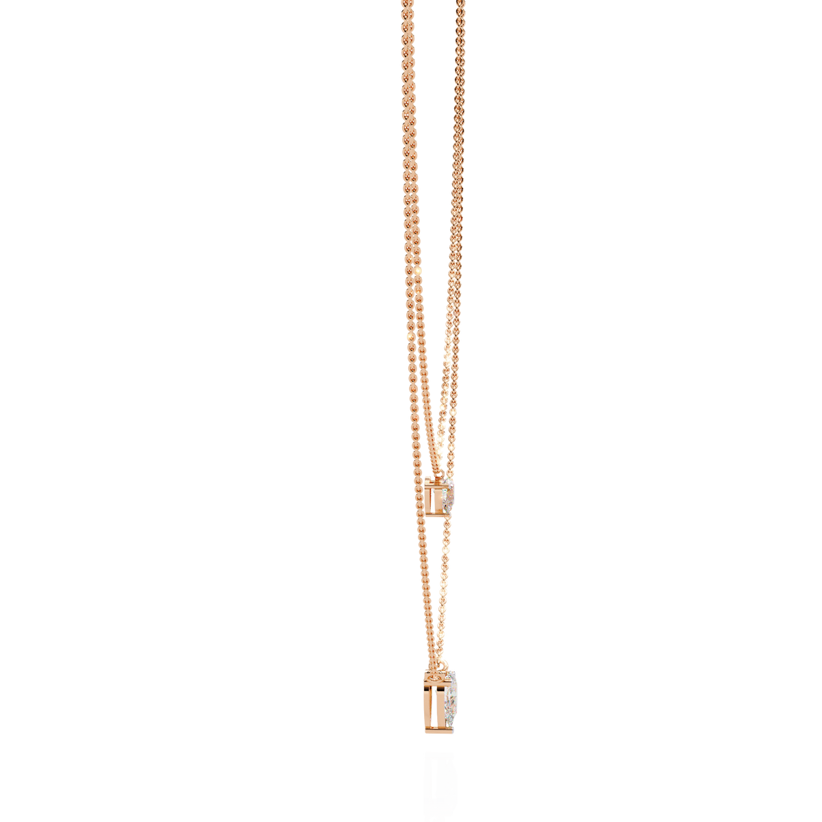 Reverra 14K Pear Diamond Layered Necklace, CTTW-1.46