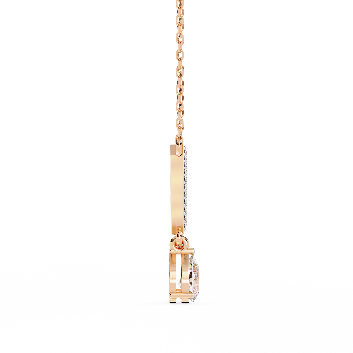 Reverra 14K Pear Diamond V Shape Necklace, CTTW-0.48