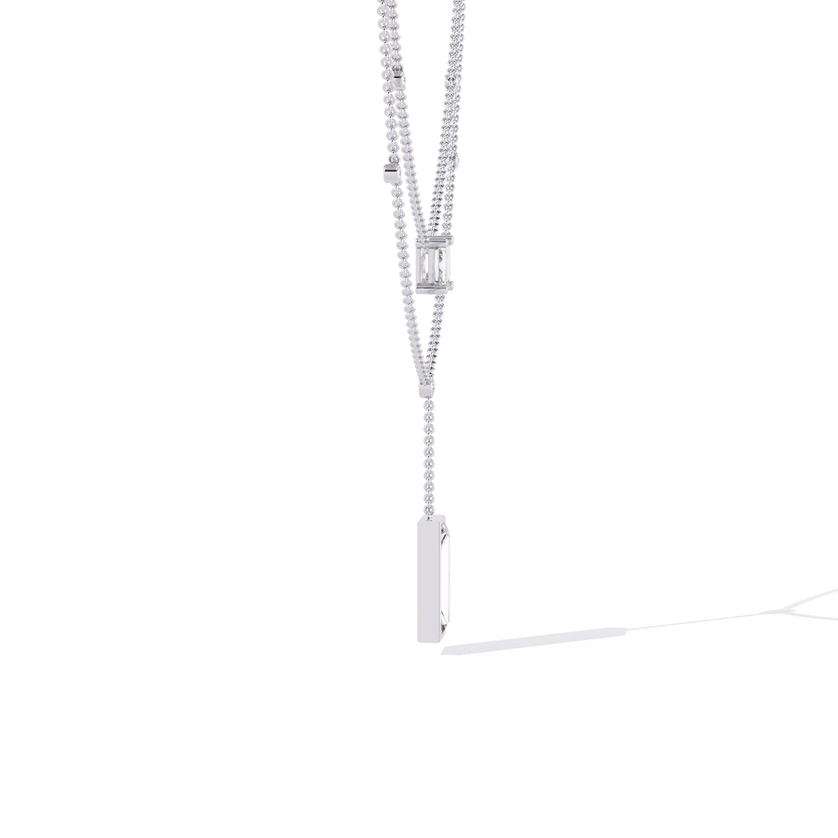 Reverra 14K Emerald Diamond Layered Necklace, CTTW-5.47