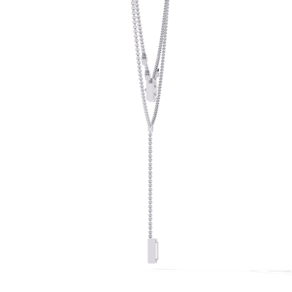 Reverra 14K Gold Princess Lab Grown Diamond Layered Fashion Necklace for Women, CTTW-3.44