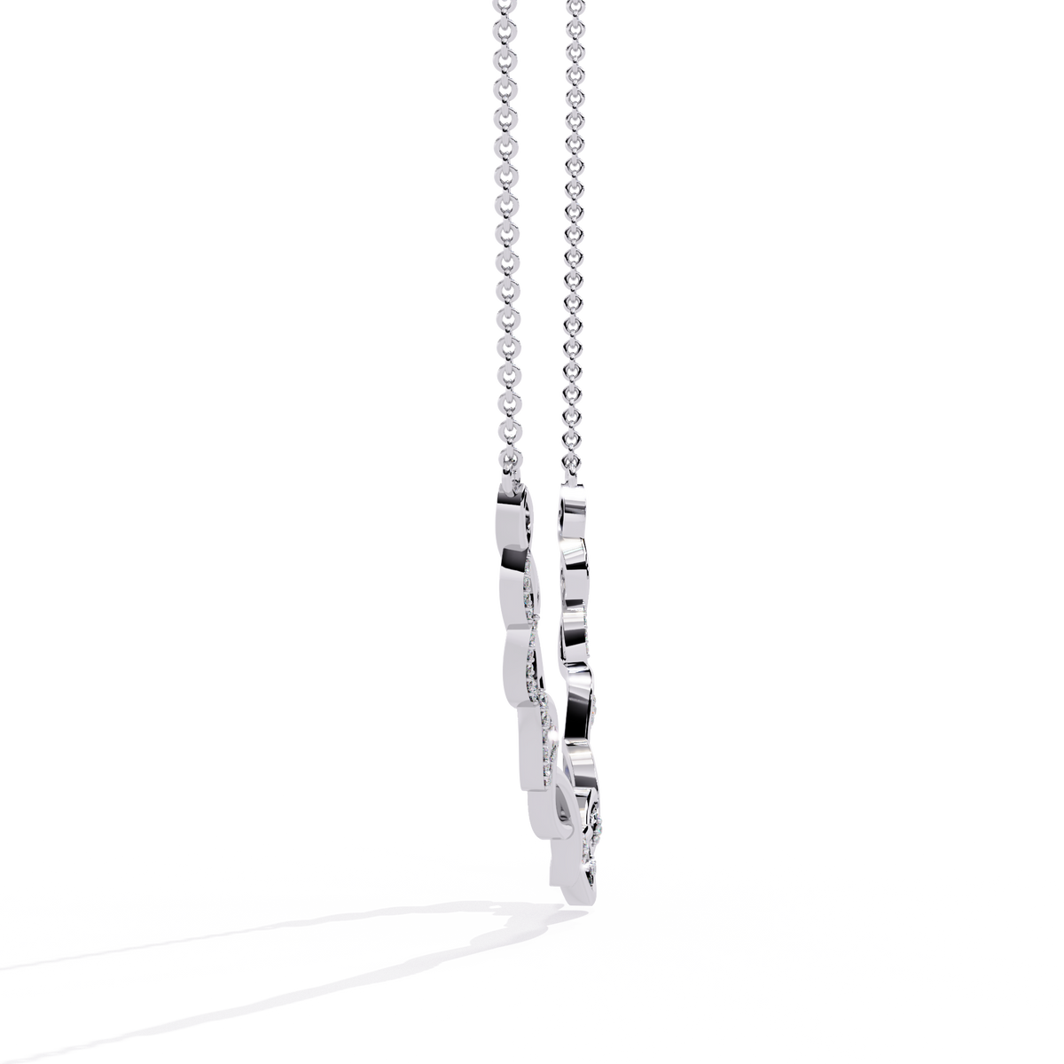 Reverra 14K Twisted Diamond Design Fashion Necklace, CTTW-0.18