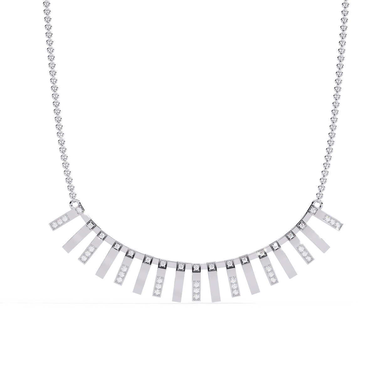 Reverra 14K Round Diamond Bar Drop Fashion Necklace, CTTW-0.29