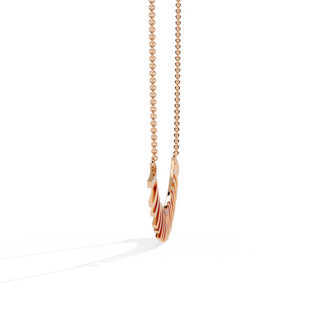 Reverra 14K Round Diamond Bar Drop Fashion Necklace, CTTW-0.29