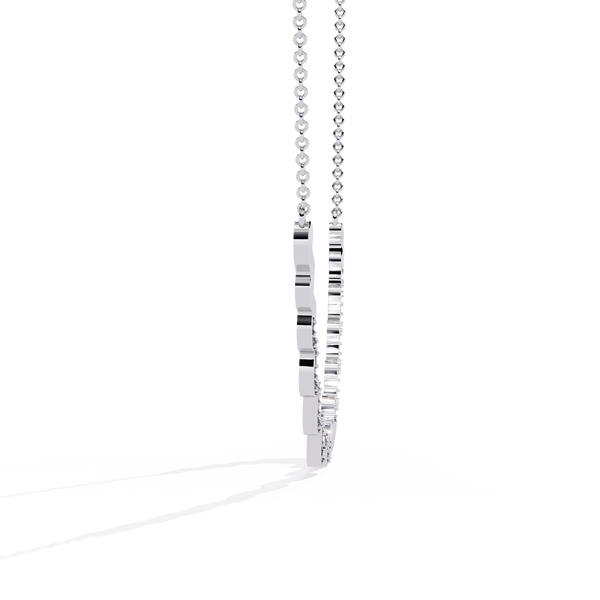 Reverra 14K Gold Round Lab Grown Diamond Wave Fashion Necklace for Women, CTTW-0.45