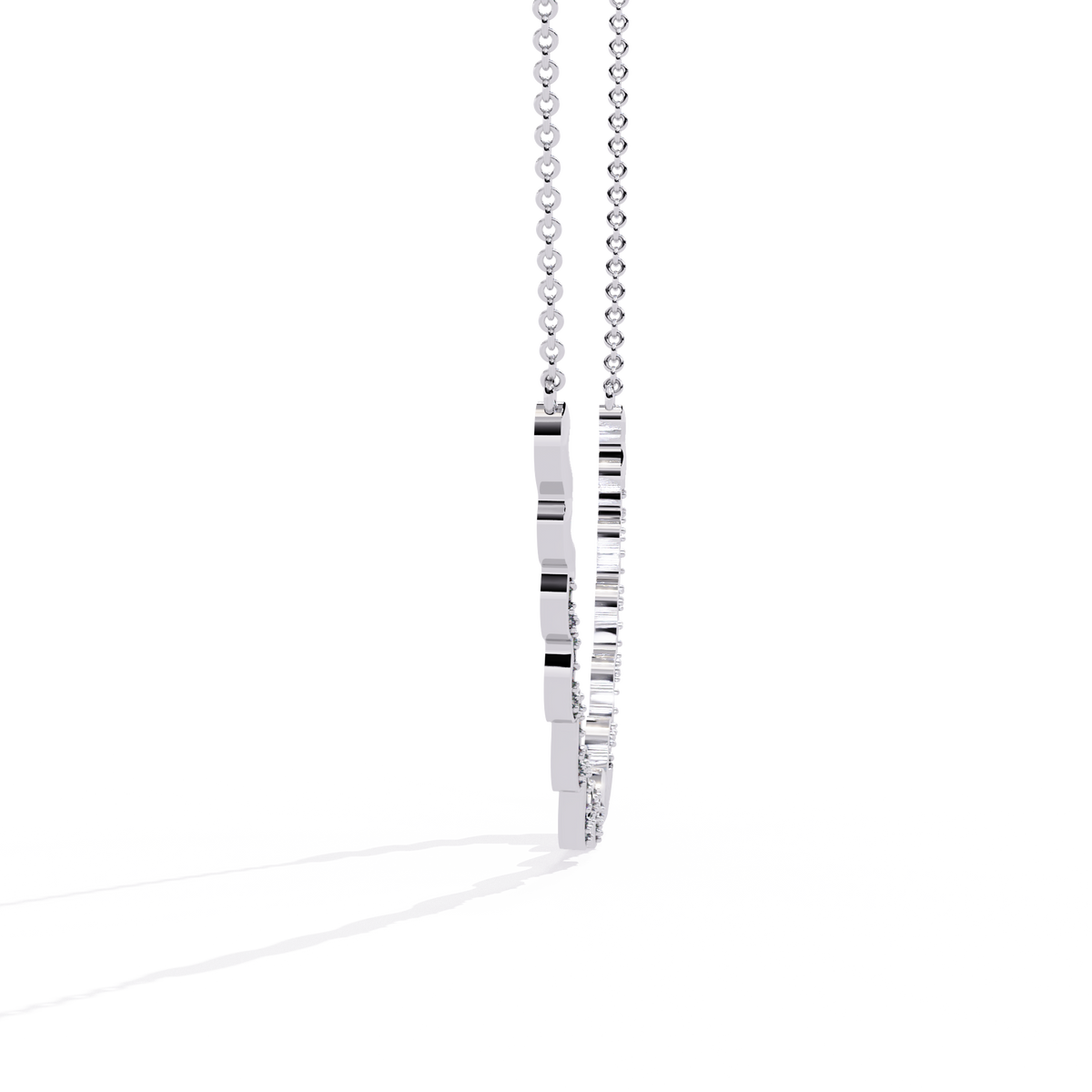 Reverra 14K Round Diamond Wave Fashion Necklace, CTTW-0.45