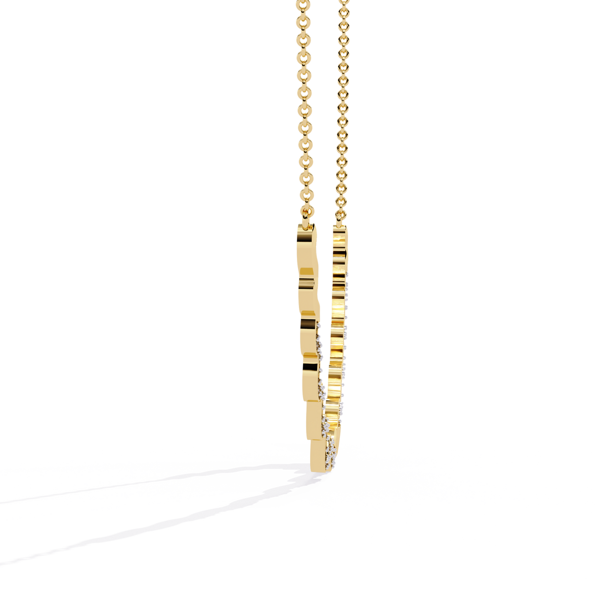 Reverra 14K Round Diamond Wave Fashion Necklace, CTTW-0.45