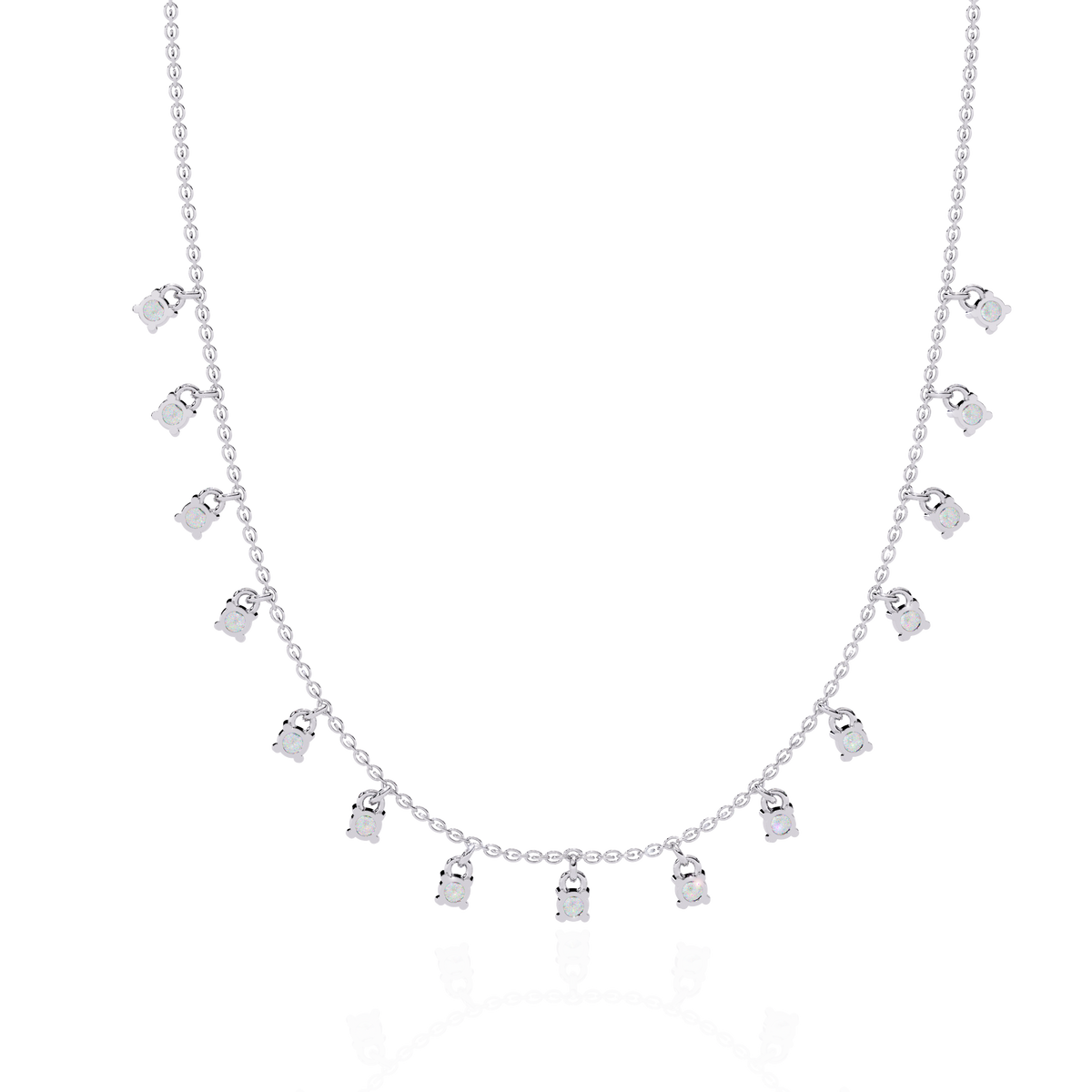Reverra 14K Round Diamond Drop Fashion Necklace, CTTW-0.88