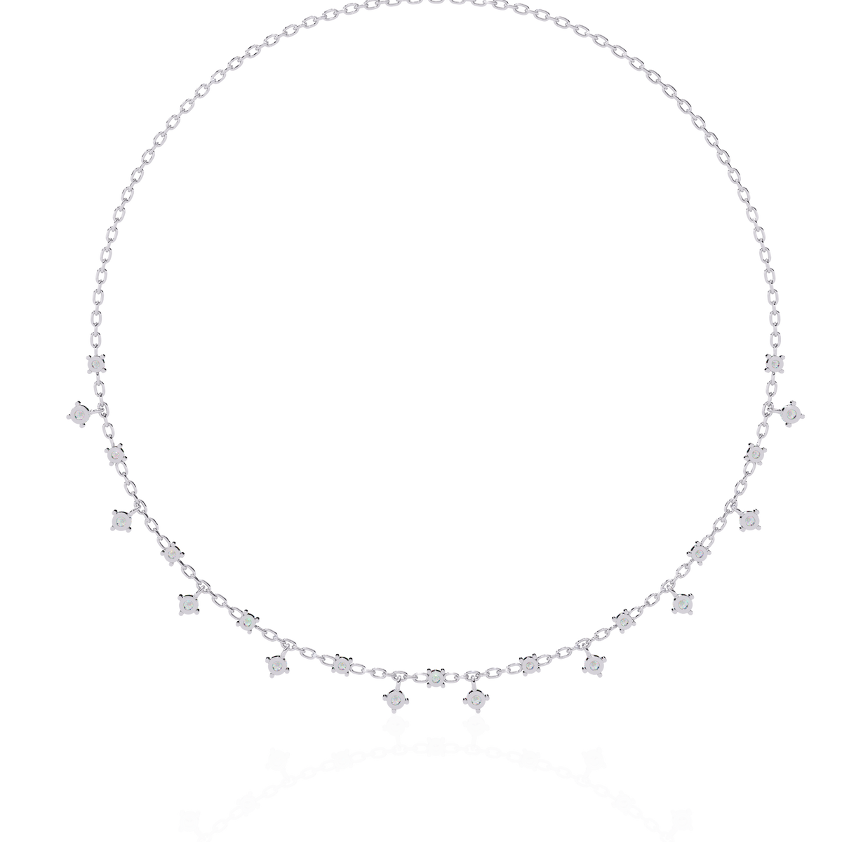 Reverra 14K Round Diamond Dangle Fashion Necklace, CTTW-0.76