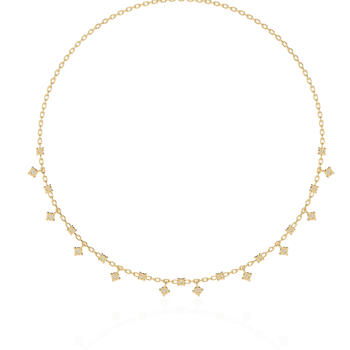 Reverra 14K Round Diamond Dangle Fashion Necklace, CTTW-0.76