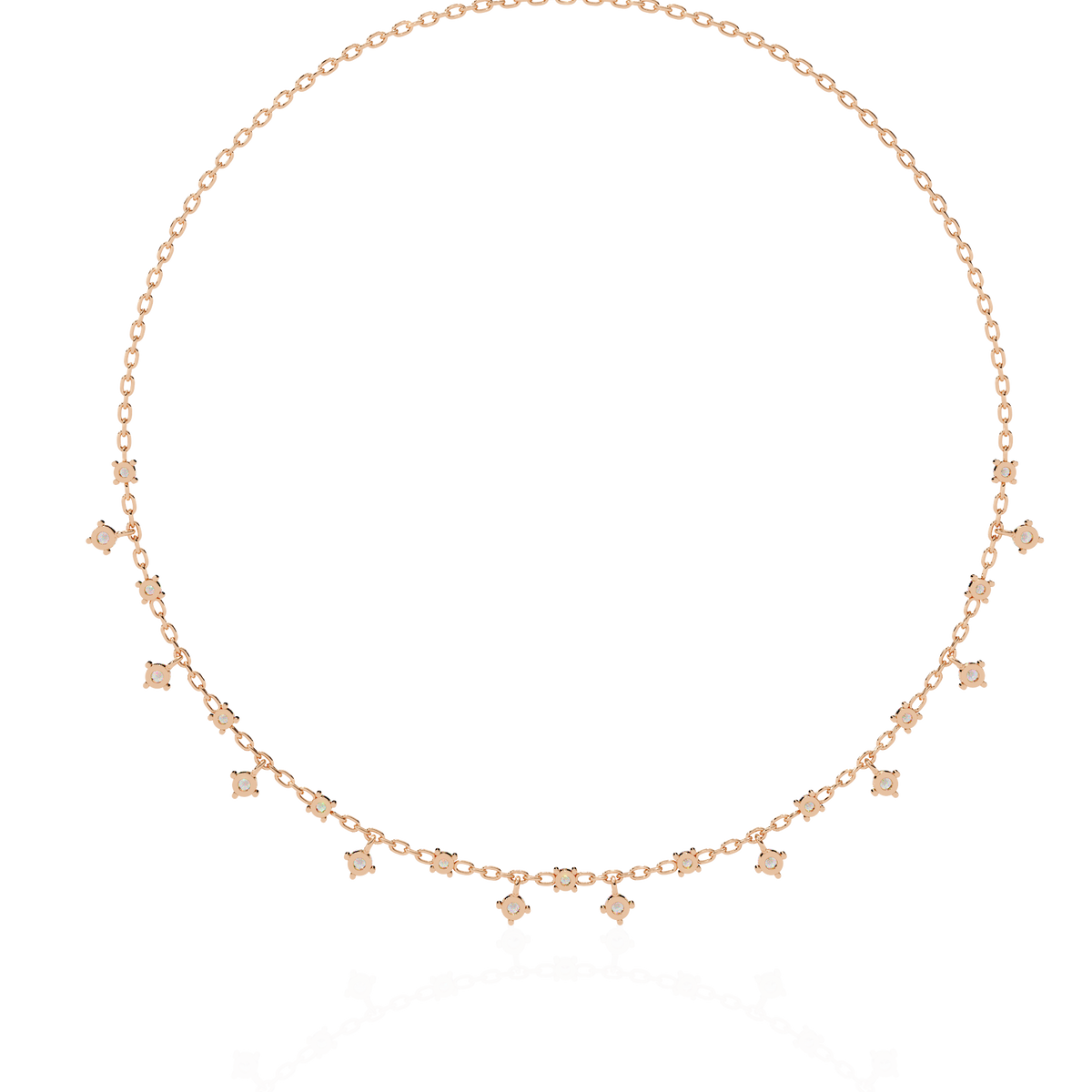 Reverra 14K Round Diamond Dangle Fashion Necklace, CTTW-0.76