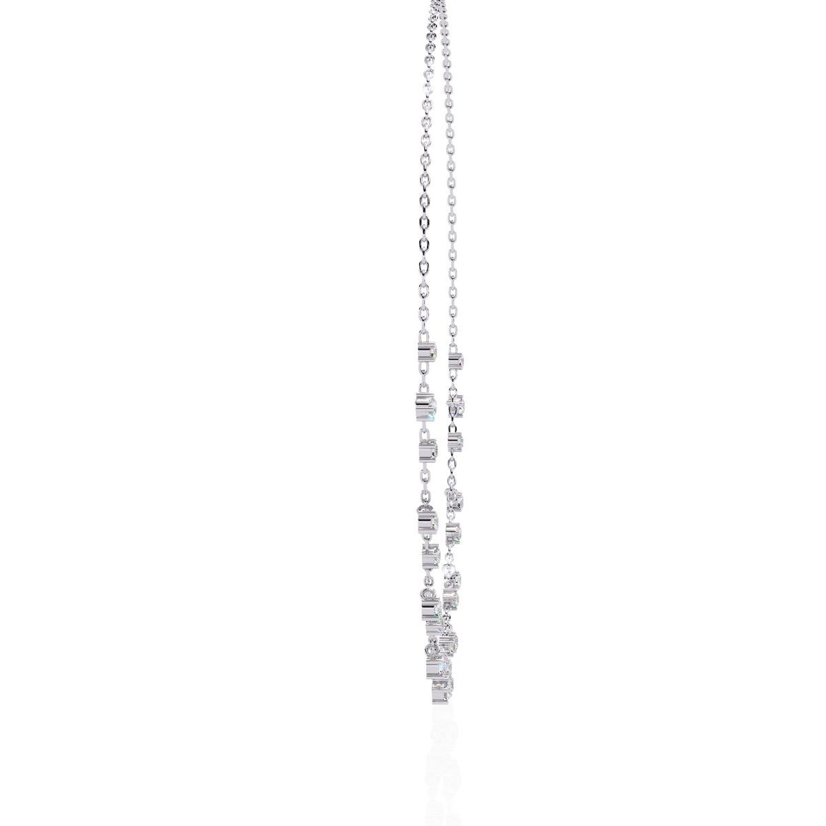Reverra 14K Round Diamond Dangle Fashion Necklace, CTTW-0.76