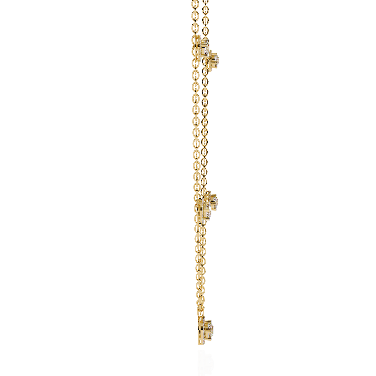 Reverra 14K Round Diamond Bezel Fashion Necklace, CTTW-4.72