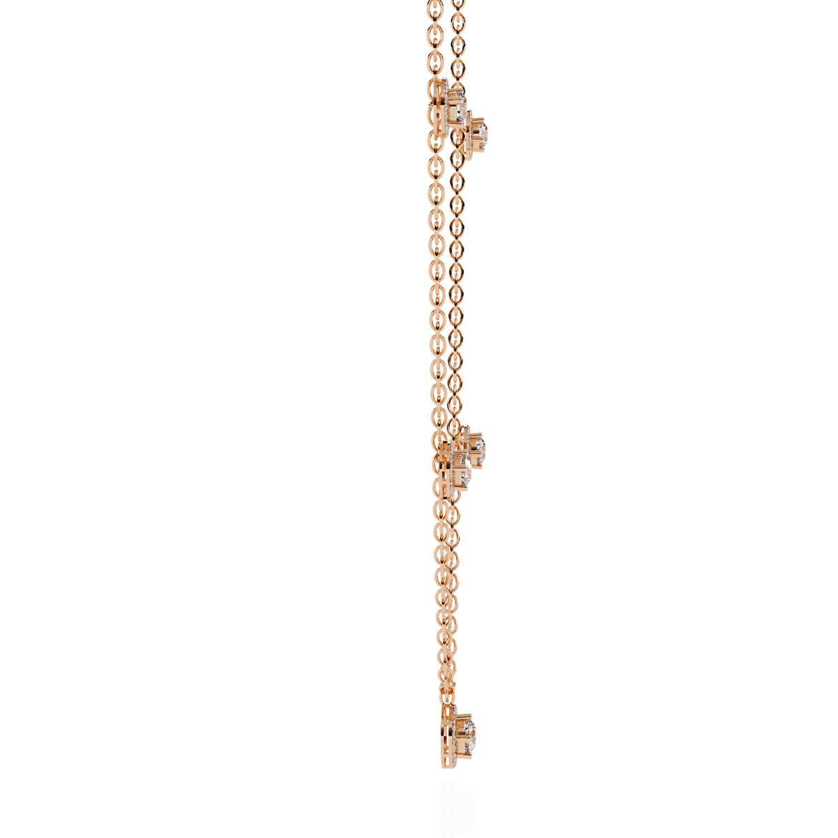 Reverra 14K Round Diamond Bezel Fashion Necklace, CTTW-4.72