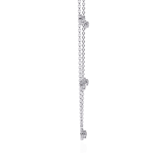 Reverra 14K Gold Round Lab Grown Diamond Bezel Fashion Necklace for Women, CTTW-4.72