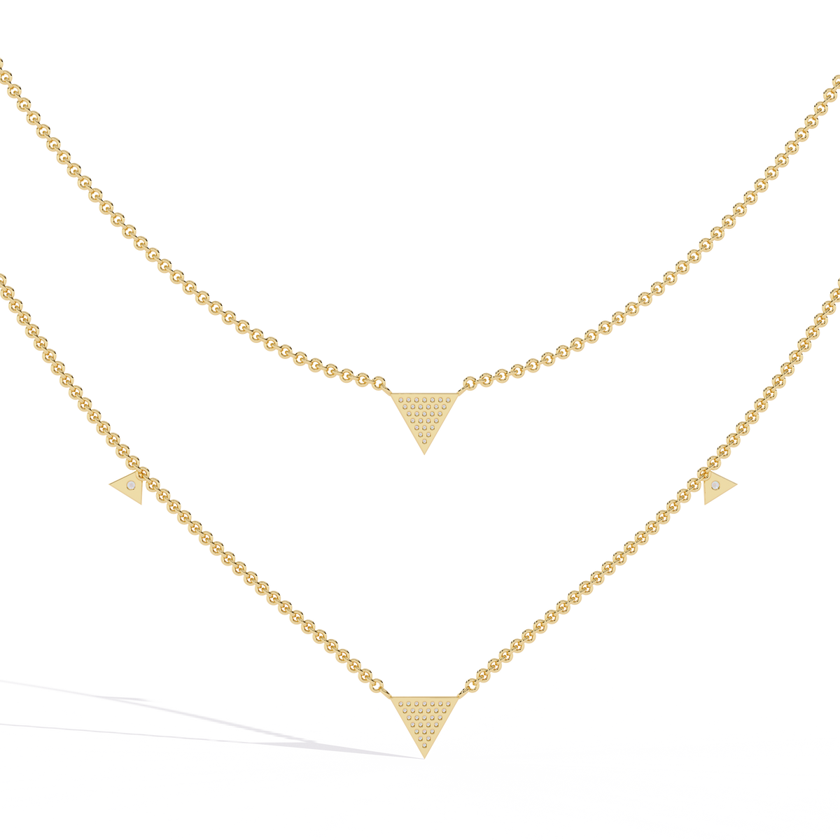 Reverra 14K Triangle Diamond Fashion Necklace, CTTW-0.3