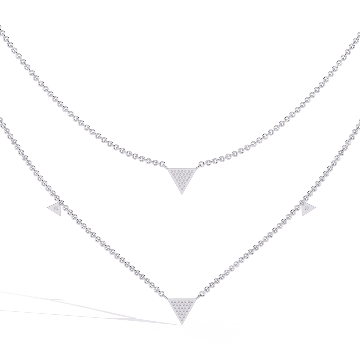 Reverra 14K Triangle Diamond Fashion Necklace, CTTW-0.3
