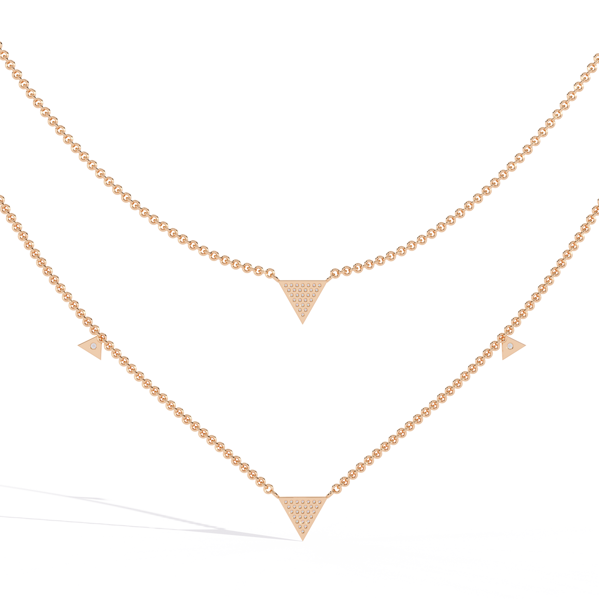 Reverra 14K Triangle Diamond Fashion Necklace, CTTW-0.3