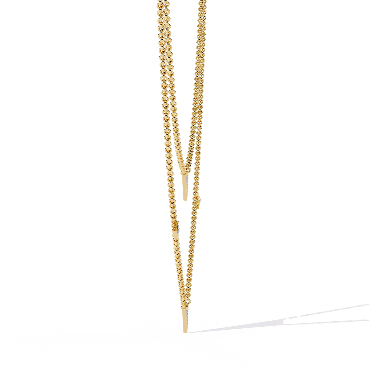 Reverra 14K Triangle Diamond Fashion Necklace, CTTW-0.3